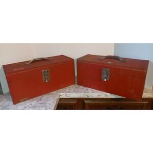 Vintage Kennedy Red Tool boxes lot of 2 no trays AS-IS